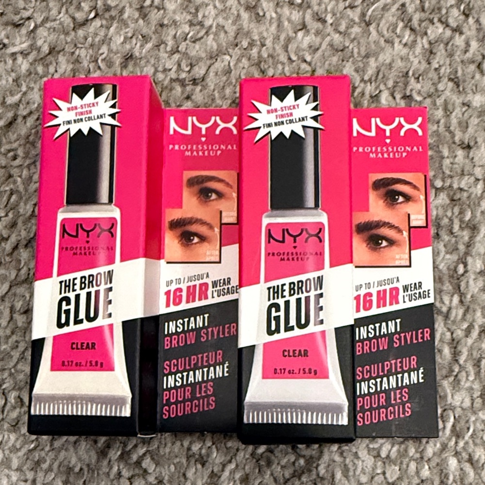 NWT Double pack full size NYX The Brow Glue - Clear